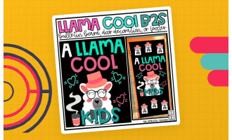 A LLama Cool Kids Back to School Bulletin Kit Board, Door Decoration Set, or Poster