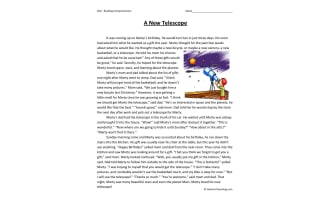 A New Telescope Reading Comprehension Worksheet