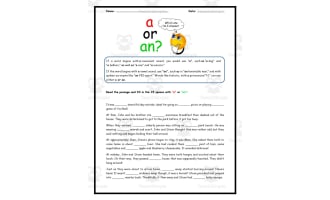 A or An Worksheet 2
