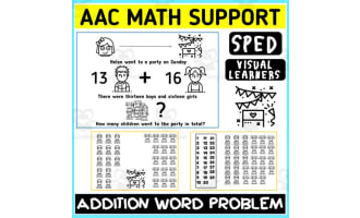 AAC Math Visual Support Addition Word Problem 3