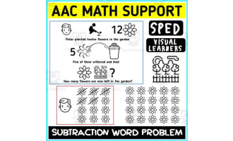 AAC Math Visual Support Subtraction Word Problem 2