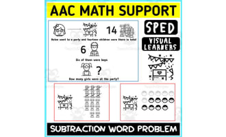 AAC Math Visual Support Subtraction Word Problem 3