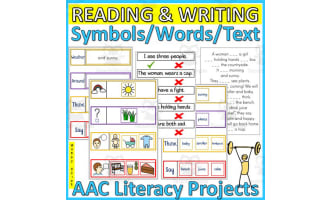 AAC Reading and Writing Development Task Cards 2