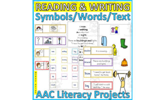 AAC Reading and Writing Development Task Cards 3