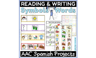 AAC Spanish Reading and Writing Task Cards 2
