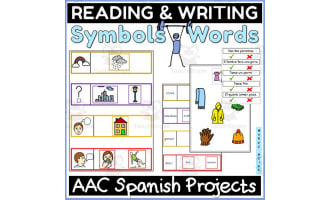AAC Spanish Reading and Writing Task Cards 3