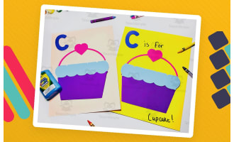 Abc Alphabet Letter Preschool Toddler Crafts for Kids| Letter C is for cupcake craft