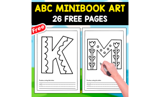 ABC MINIBOOK ART | Free Minibook for Coloring
