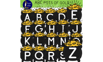 ABC Pots of Gold Clip Art