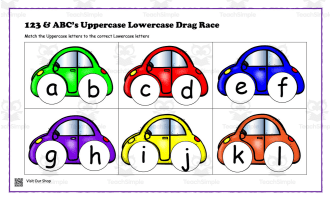 ABC Uppercase and Lowercase Cars | Letter & Number Matching