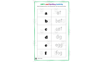 ABC's and Spelling Activity | Writing and Matching Worksheet