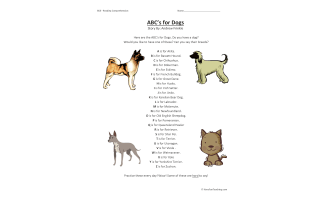 ABCs for Dogs Reading Comprehension Worksheet