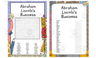 Abraham Lincoln's Business word search & scramble