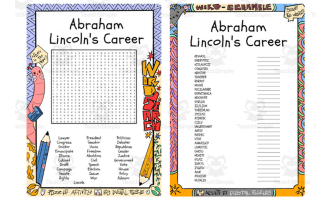 Abraham Lincoln's Career word search & scramble