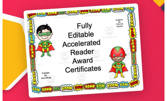 Accelerated Reader Award Certificates | Super Hero Theme | Editable Awards