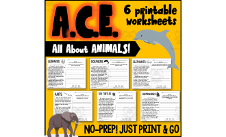 A.C.E Printable Worksheets - All About Animals