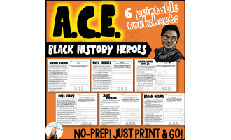 A.C.E Printable Worksheets - Black History Heroes