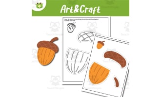 Acorn Art & Craft Printable – Cut, Color, and Build Activity | Fall Cr