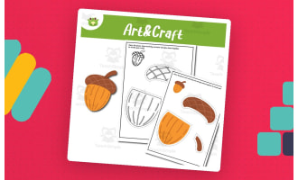 Acorn Art & Craft Printable – Cut, Color, and Build Activity | Fall Cr