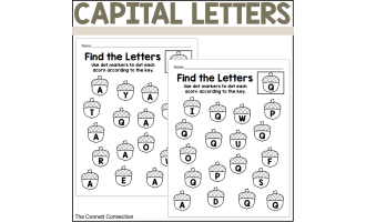 Acorn Find a Letter Alphabet Worksheets for Capital Letters