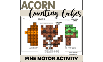 Acorn Fine Motor Worksheets with Counting Cubes
