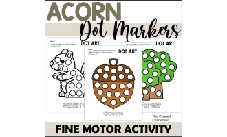 Acorn Fine Motor Worksheets with Dot Markers
