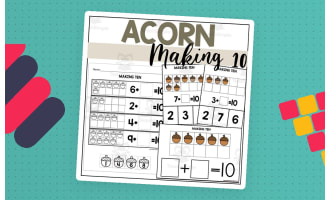 Acorn Making 10 Worksheets and Centers