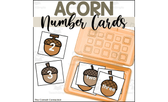 Acorn Number Cards for Games and Centers