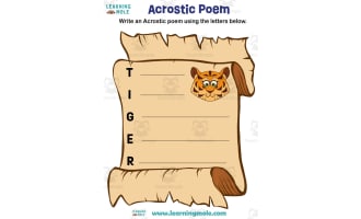 Acrostic Poem Activity