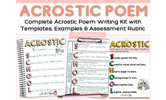 Acrostic Poem Template National Poetry Month Activity Lesson Plan