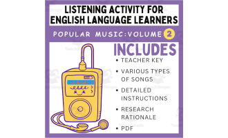 Activity for English Language Learners using Popular Music: Volume 2