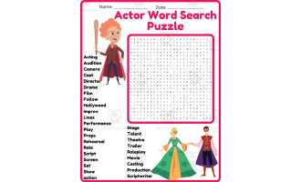 Actor Word Search Puzzle Worksheet Activities (2nd, 3rd, 4th & 5th