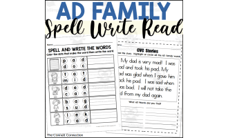 AD Word Family Worksheets - Read Write and Spell