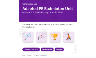 Adapted Badminton Unit for Middle and High School Special Ed PE