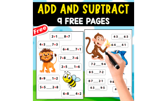 ADD AND SUBTRACT Exercises | ANIMAL THEMED