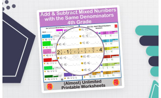Add & Subtract Mixed Numbers – 14 Worksheet Sets
