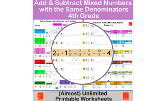 Add and subtract mixed numbers with like denominators - 4th Grade Math