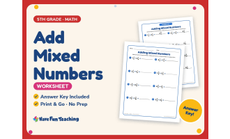 Add Mixed Numbers Worksheet – 5th Grade Addition & Fractions Practice