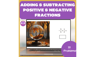 Adding and Subtracting Positive and Negative Fractions Pixel Art