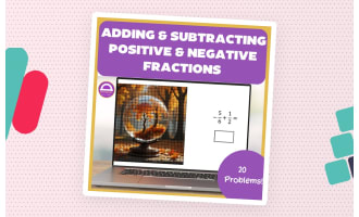 Adding and Subtracting Positive and Negative Fractions Pixel Art