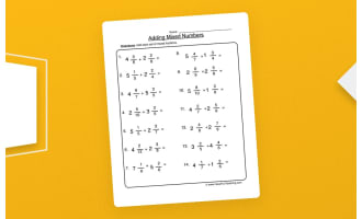 Adding Mixed Numbers Worksheet