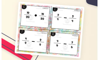 Adding + Subtracting Fractions & Mixed Numbers Task Cards