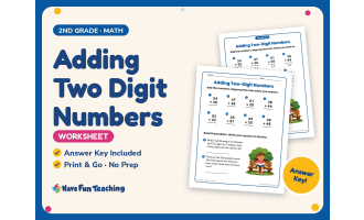 Adding Two Digit Numbers Worksheet – 2nd Grade Addition Practice