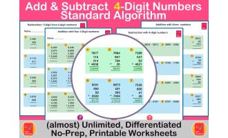 Addition and subtraction of 4-Digit numbers - standard algorithm