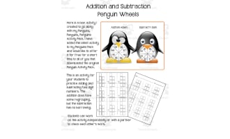 Addition and Subtraction Penguin Wheels
