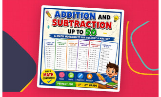 addition and subtraction up to 50 worksheets with answers