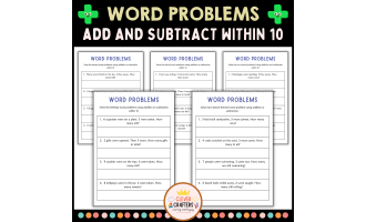 Addition and Subtraction Word Problems Within 10 Worksheet for Grade 1