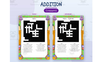 Addition Crossword Printable | Vocabulary Worksheet