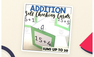 Addition Facts Self Checking Flash Cards for Sums up to 20