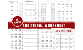 Addition Math worksheet for daily drill